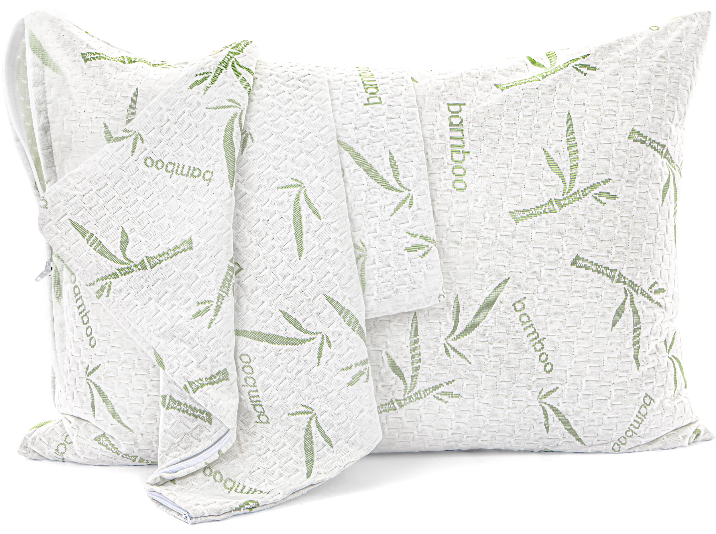 Utopia Bedding Bamboo Viscose Waterproof Pillow Protector Zippered (2 Pack) King - Bed Bug Proof Pillow Encasement 20 X 38 Inche
